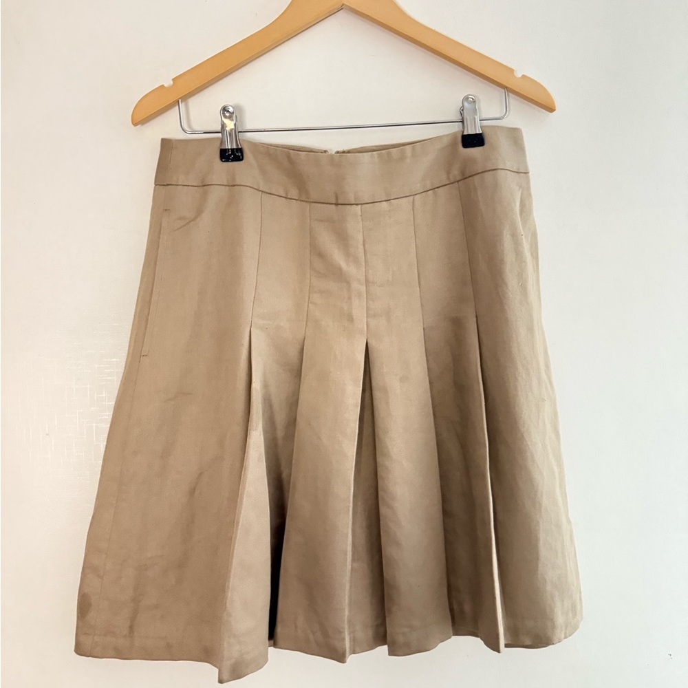 Banana Republic Tan Pleated Skirt